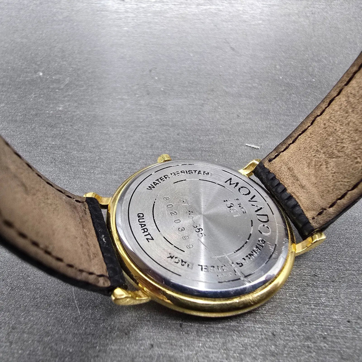 Movado Watch Men 34mm White Dial Gold Round 87-66-885 New Battery VTG Swiss9
