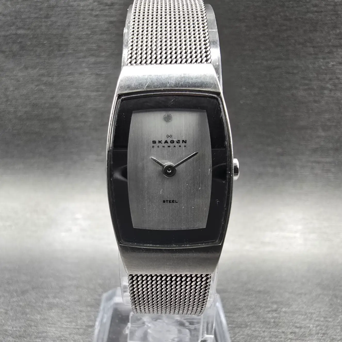 Skagen Watch Women 16mm Silver Dial Silver Tone Rectangle 271SSSD New Battery0