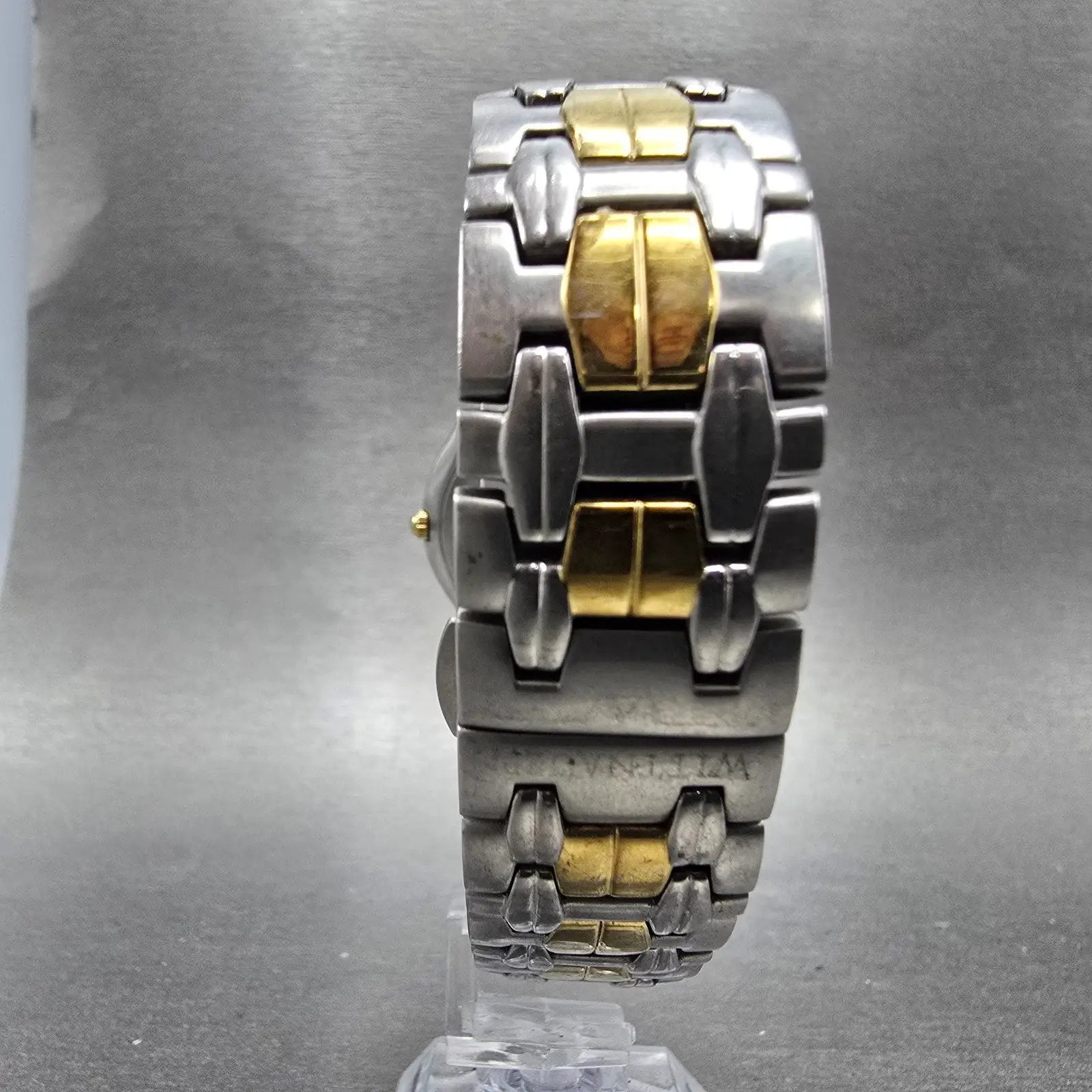 Wittnauer Watch Men 35mm White Dial Two Tone Date Round 12B01 New Battery7
