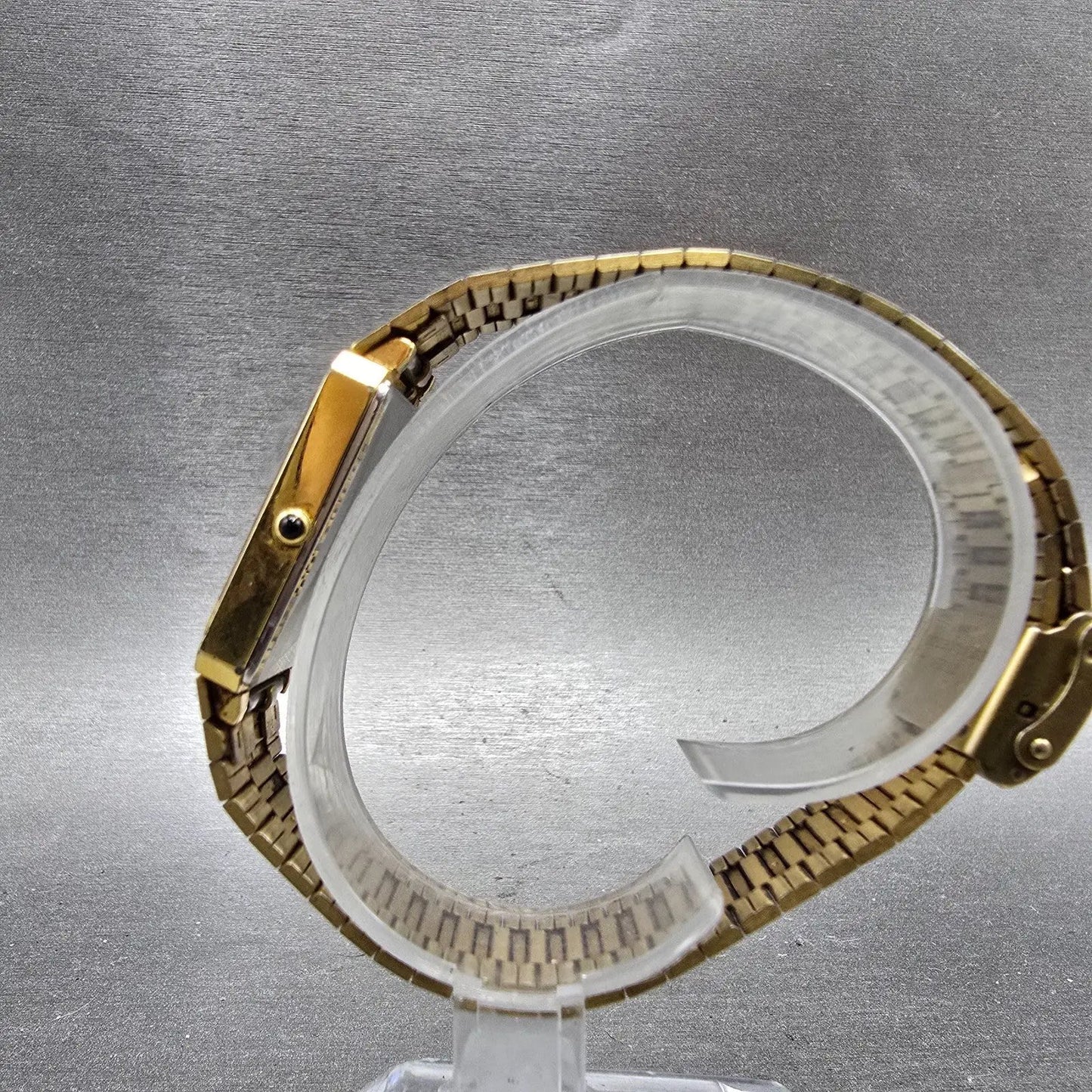 Citizen CQ Tank Watch Men 24mm Champagne Dial Gold Tone 3220-320948 New Battery6