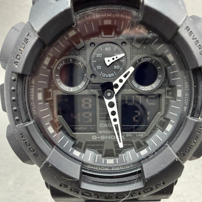 Casio G-Shock GA-100 Watch Men 51mm Black Alarm Chrono Daydate New Battery ABDF1