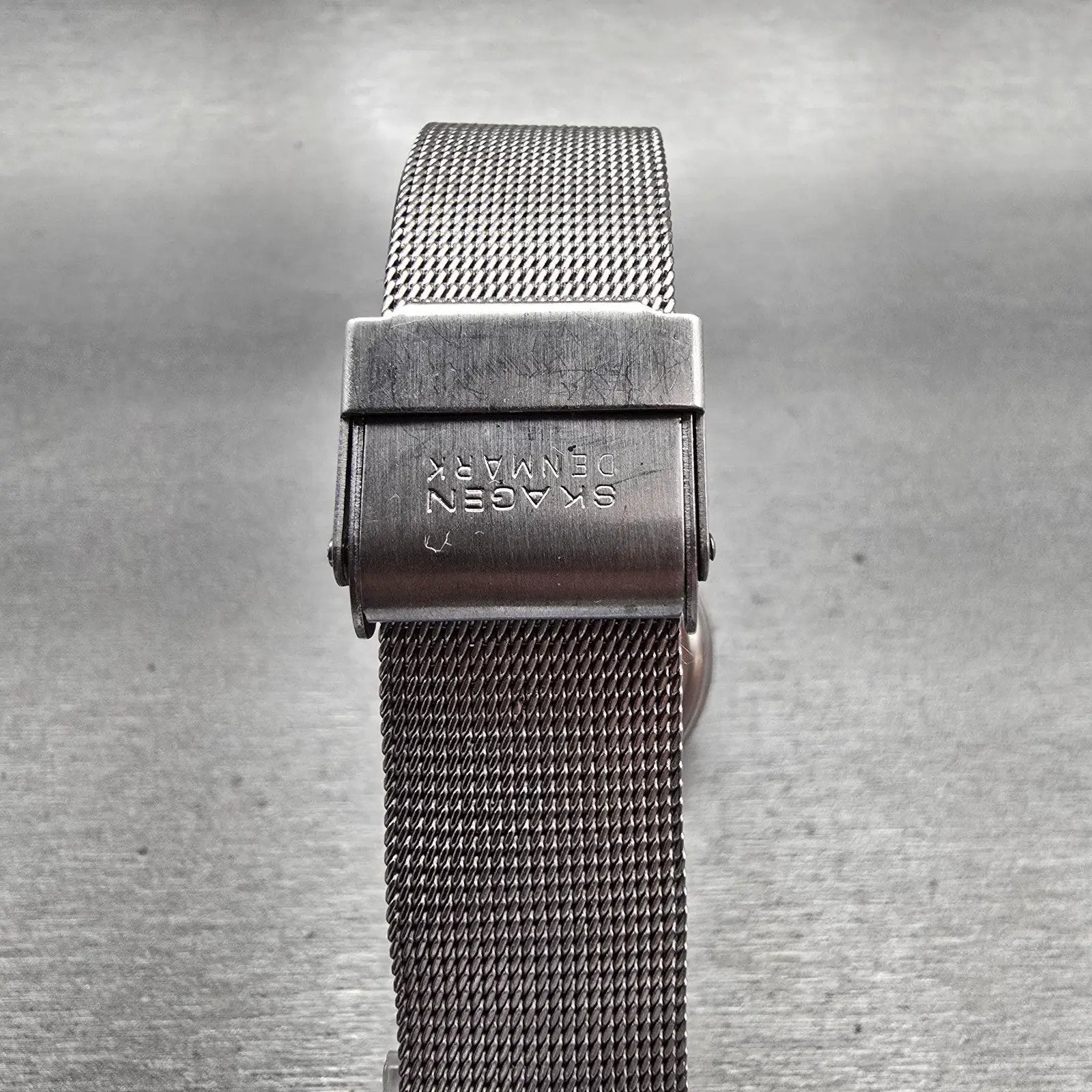 Skagen Watch Men 33mm Blue Dial Two Tone Date Round P38LGSN New Battery7