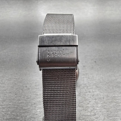 Skagen Watch Men 33mm Blue Dial Two Tone Date Round P38LGSN New Battery7