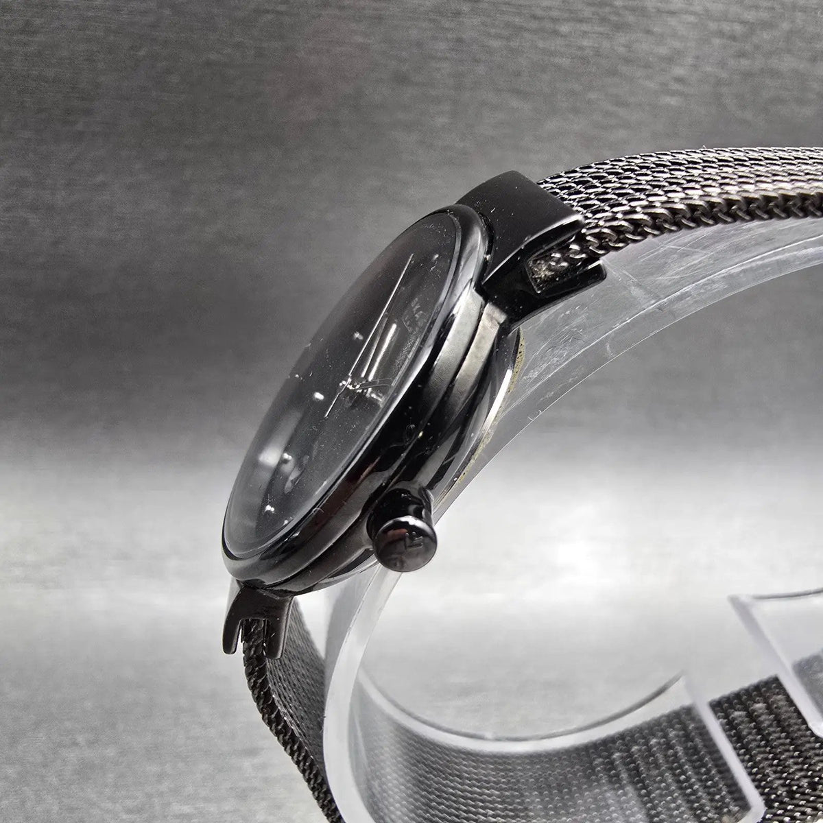 Skagen Watch Women 26mm Gray Dial Black Date Round 355SMM New Battery Mesh Band2
