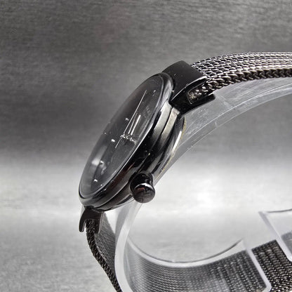 Skagen Watch Women 26mm Gray Dial Black Date Round 355SMM New Battery Mesh Band2