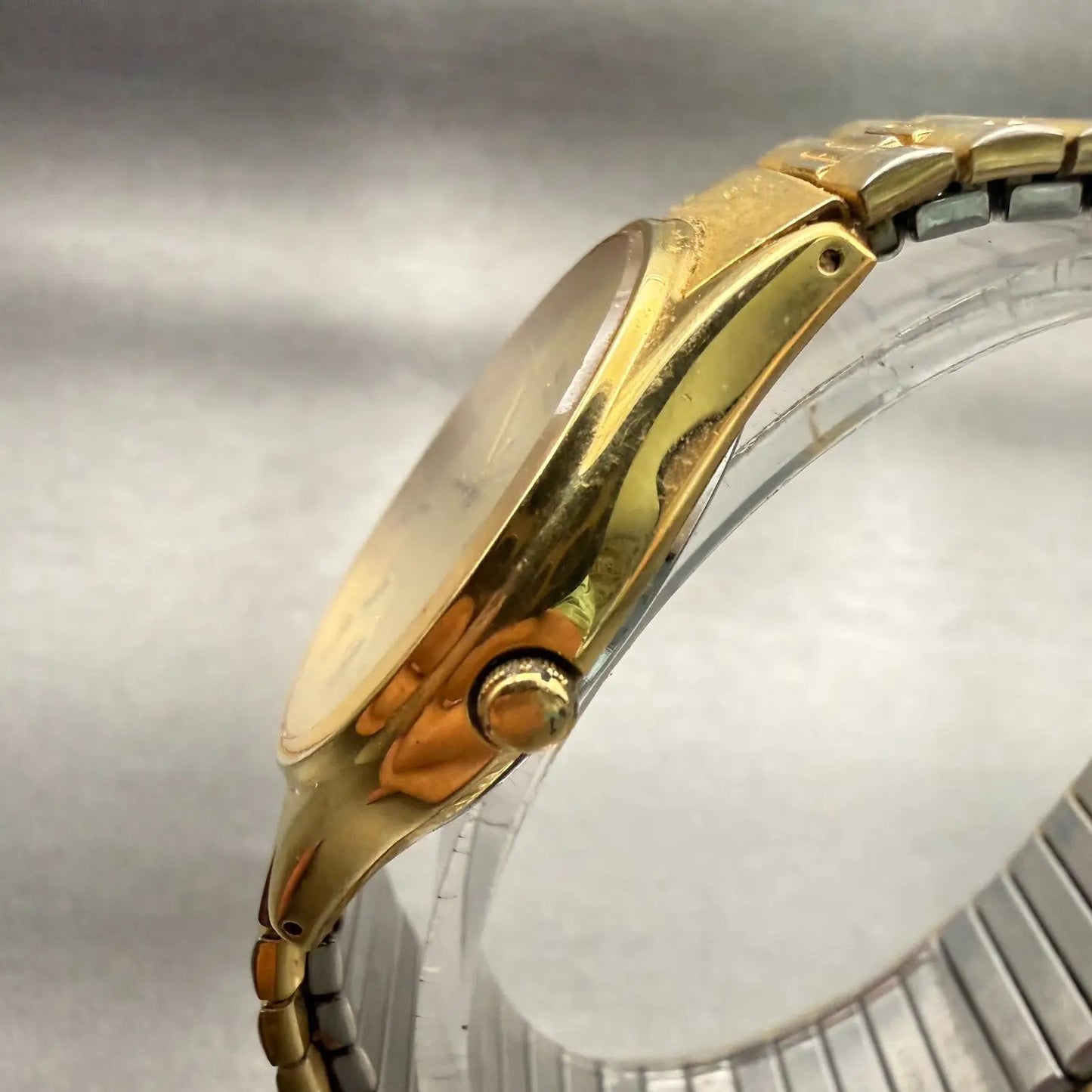 Seiko Watch Men 34mm Champagne Dial Gold Tone Daydate Round 5Y23-8039 New Batt2