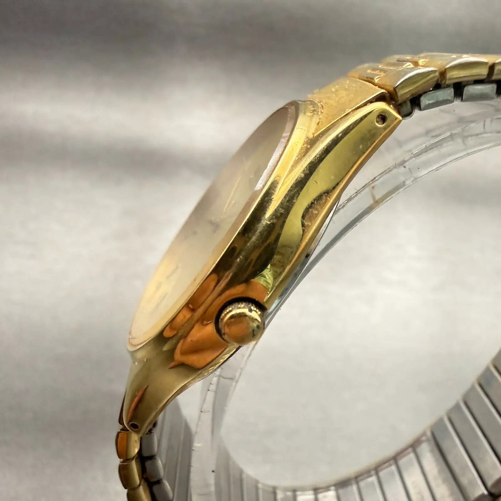 Seiko Watch Men 34mm Champagne Dial Gold Tone Daydate Round 5Y23-8039 New Batt2