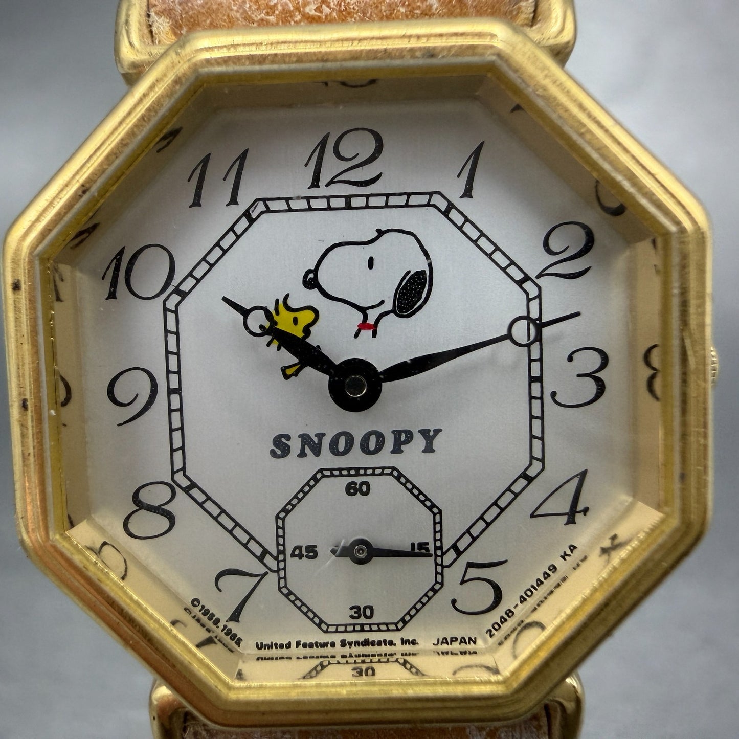 Citizen Vega Snoopy Watch Women 25mm White Dial Gold Tone Octagon New Batt1