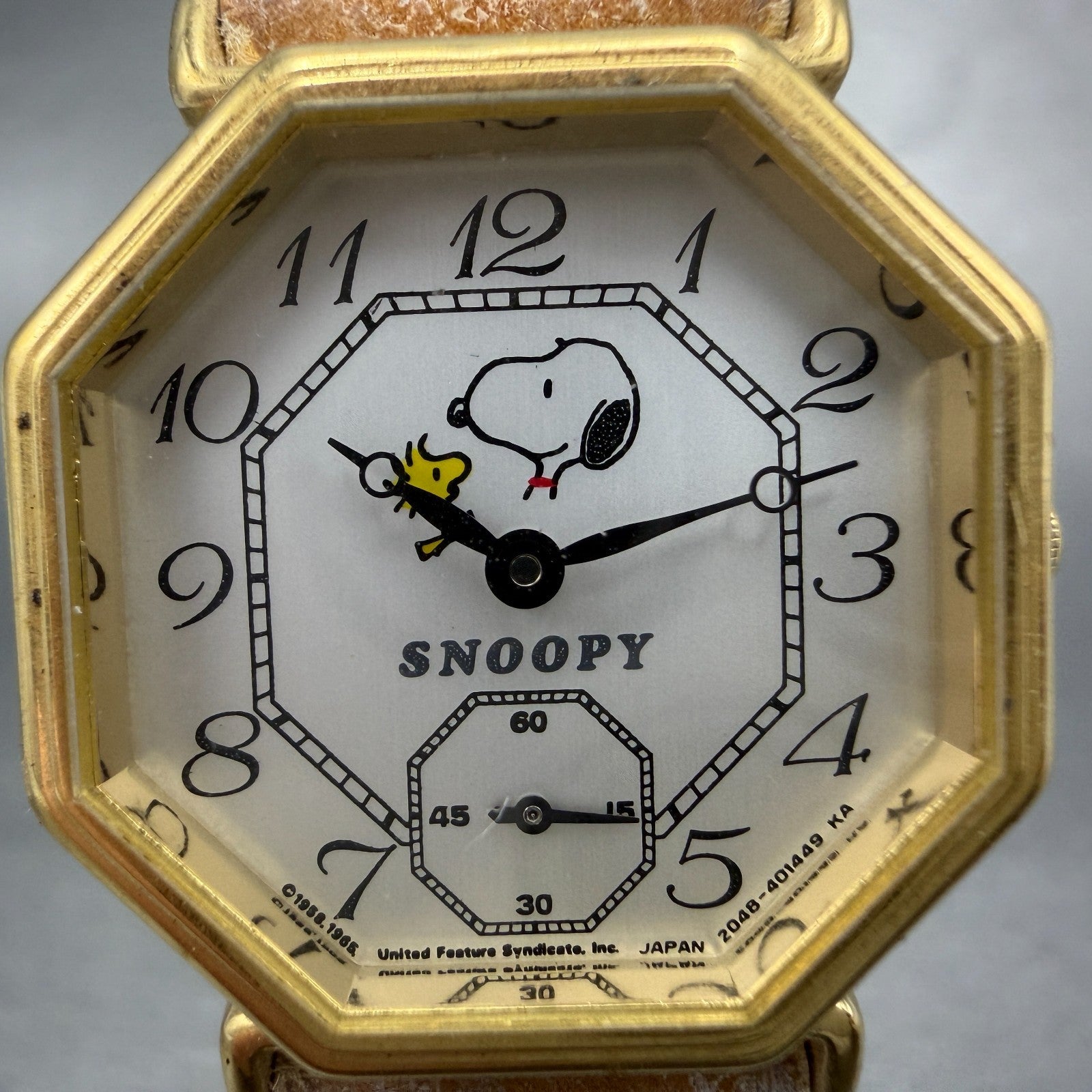 Citizen Vega Snoopy Watch Women 25mm White Dial Gold Tone Octagon New Batt1