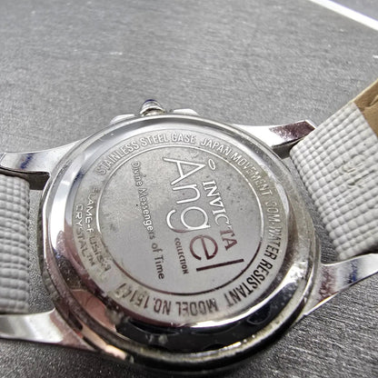 Invicta Angel Watch Women 33mm Silver Dial Silver Tone Round 15147 New Battery9
