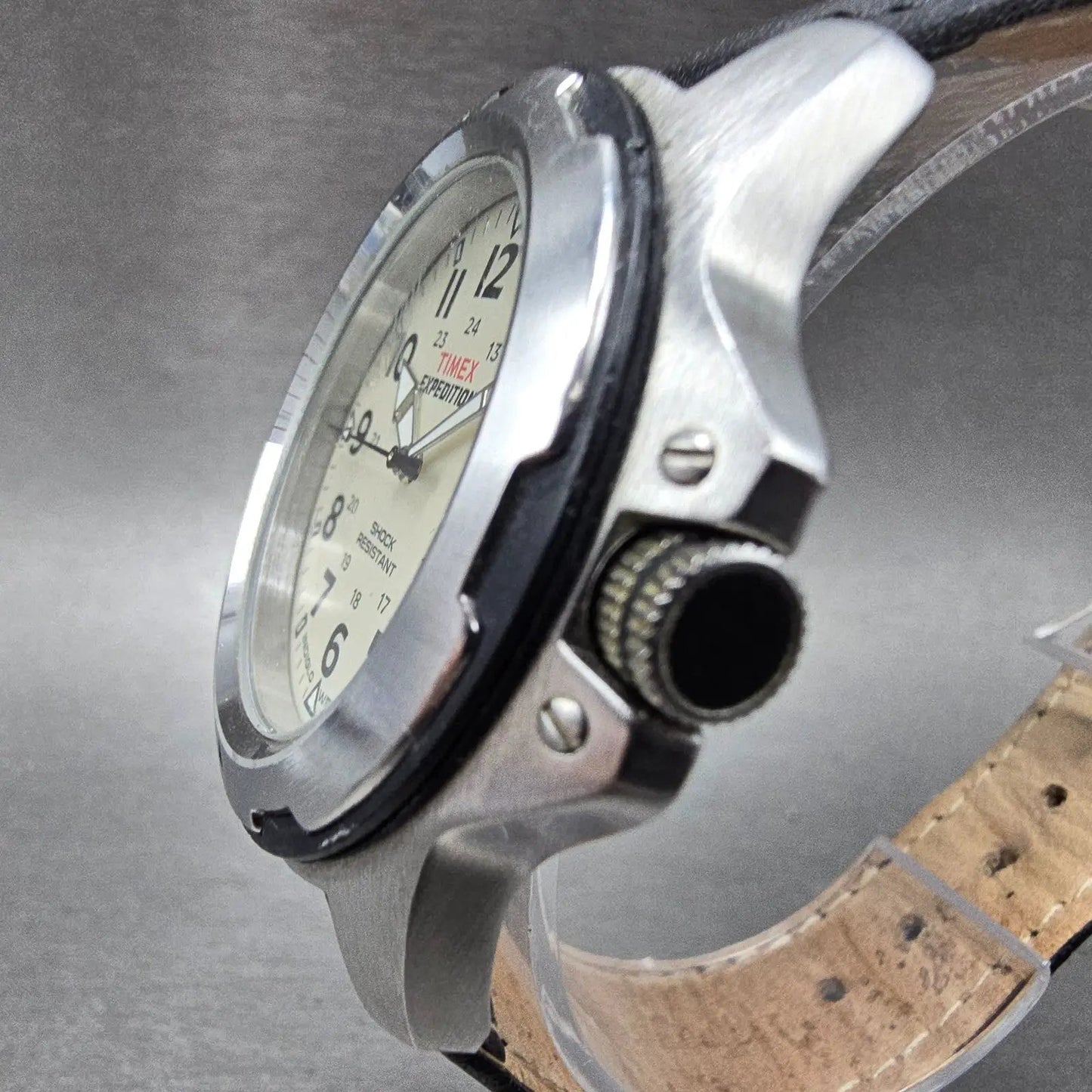 Timex Expedition Watch Men 41mm Cream Dial Silver Tone Date T49261 New Battery K2