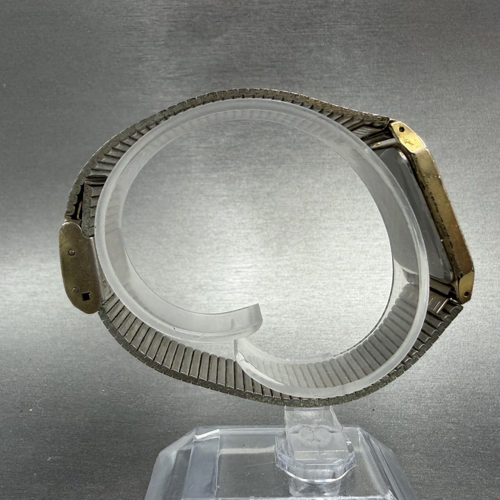 Seiko Tank Watch Men 26mm Champagne Dial Gold Tone Rectangle 6530-5500 New Batt8