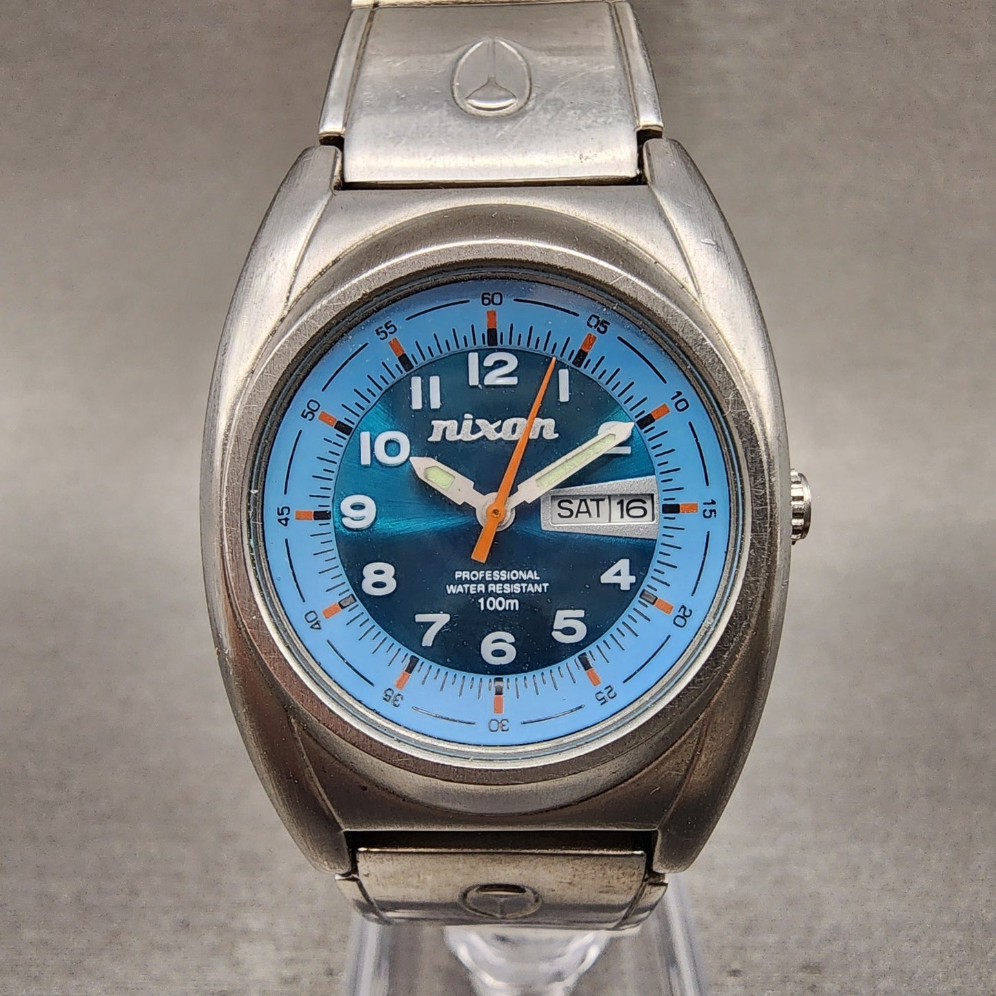 Nixon Don Small Watch Women 29mm Blue Dial Steel Daydate Round New battery0