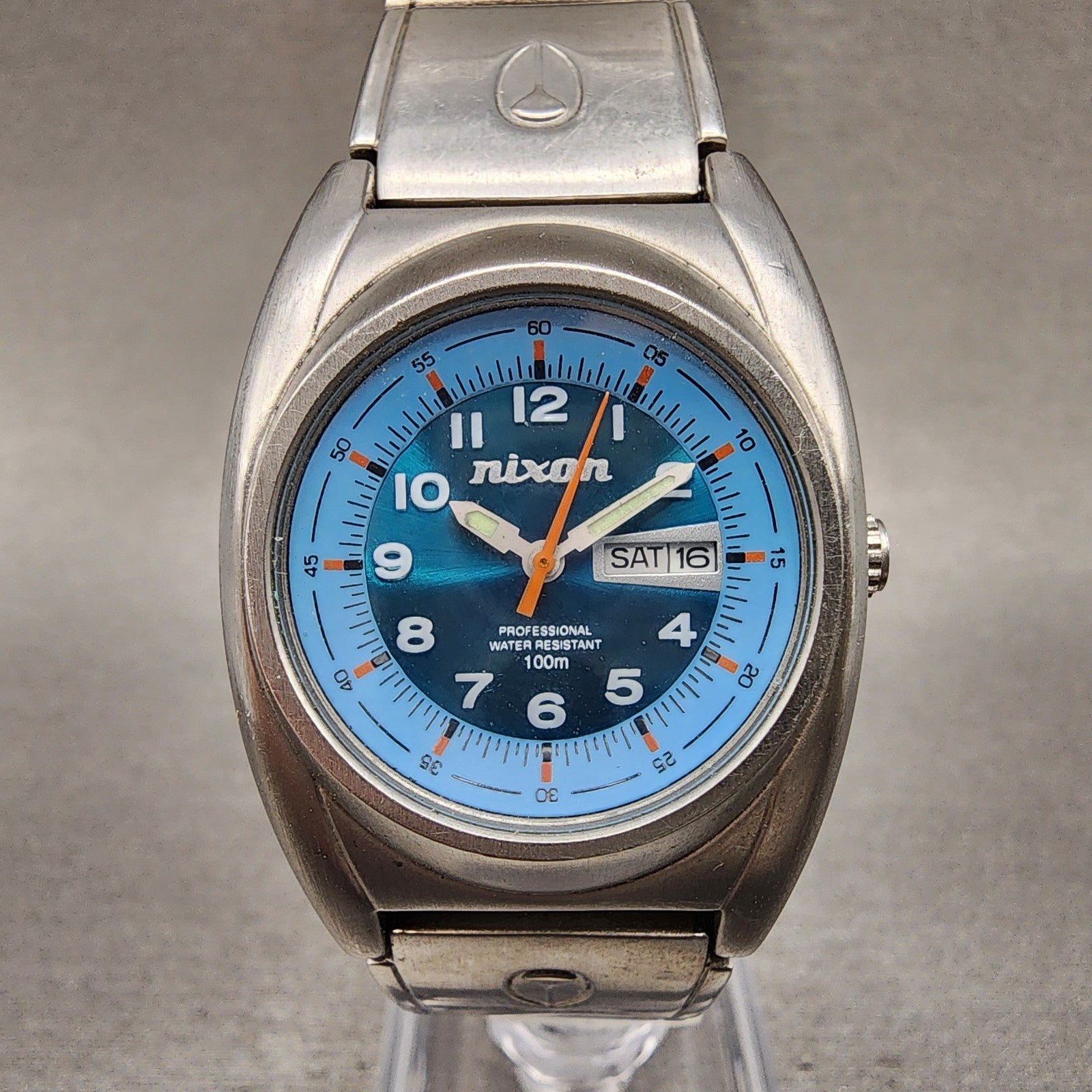 Nixon Don Small Watch Women 29mm Blue Dial Steel Daydate Round New battery0