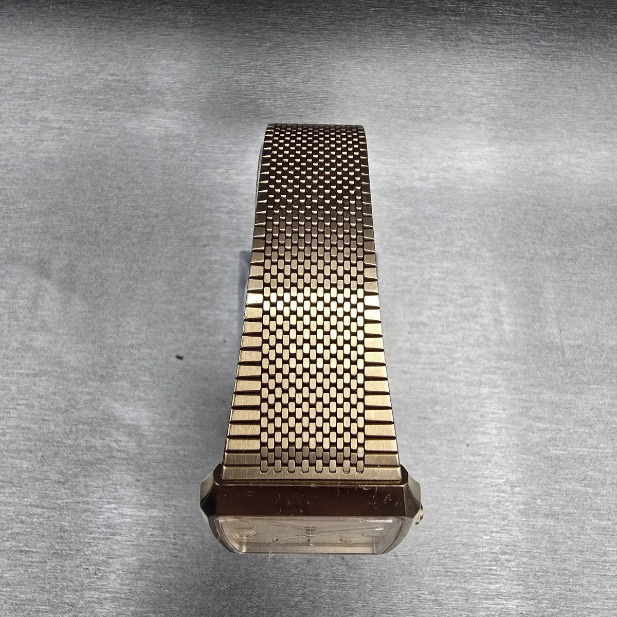 Seiko Spirit Watch Men 29mm Champagne Dial Gold Tone Rectangle 5E31-5A60 New Bat4
