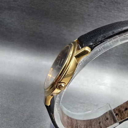 Seiko Watch Women 27mm Black Dial Gold Tone Round 4N00-F039 New Battery Vintage2