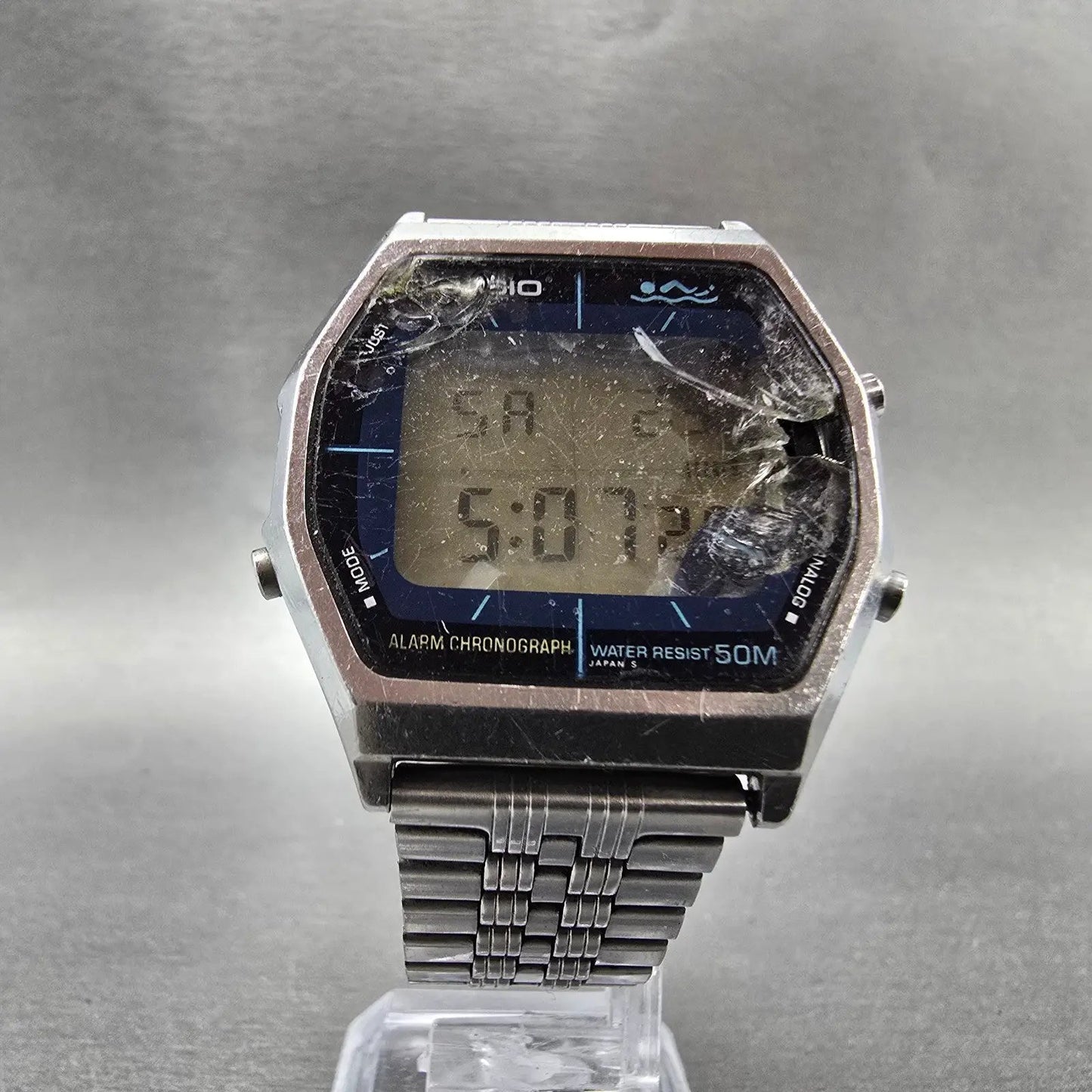 Casio AA-92W Thunder Watch Men 35mm Digital Silver  Alarm Chrono READ!!!!! PARTS6