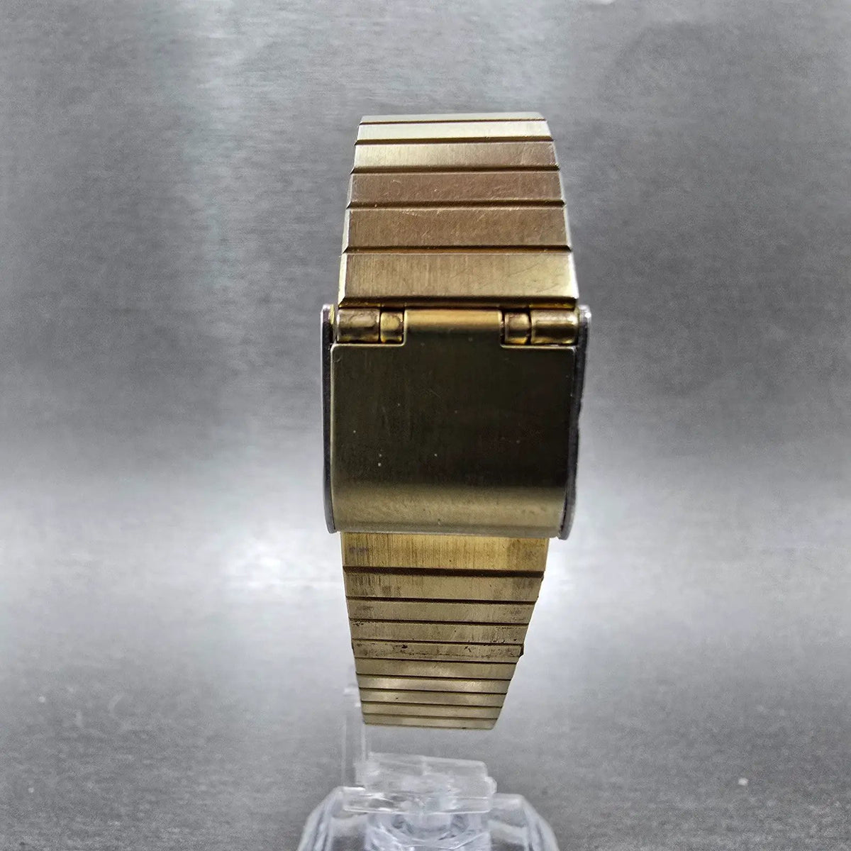 Seiko Tank Watch Men 26mm Champagne Dial Gold 5Y31-5000 Rectangle New Battery7