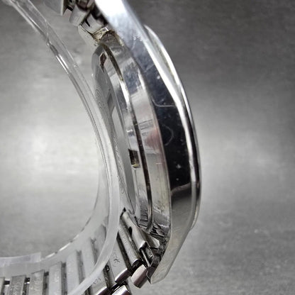 Seiko 5 Automatic Watch Men 37mm Silver Dial Silver Tone Daydate 6119-8080 PARTS4