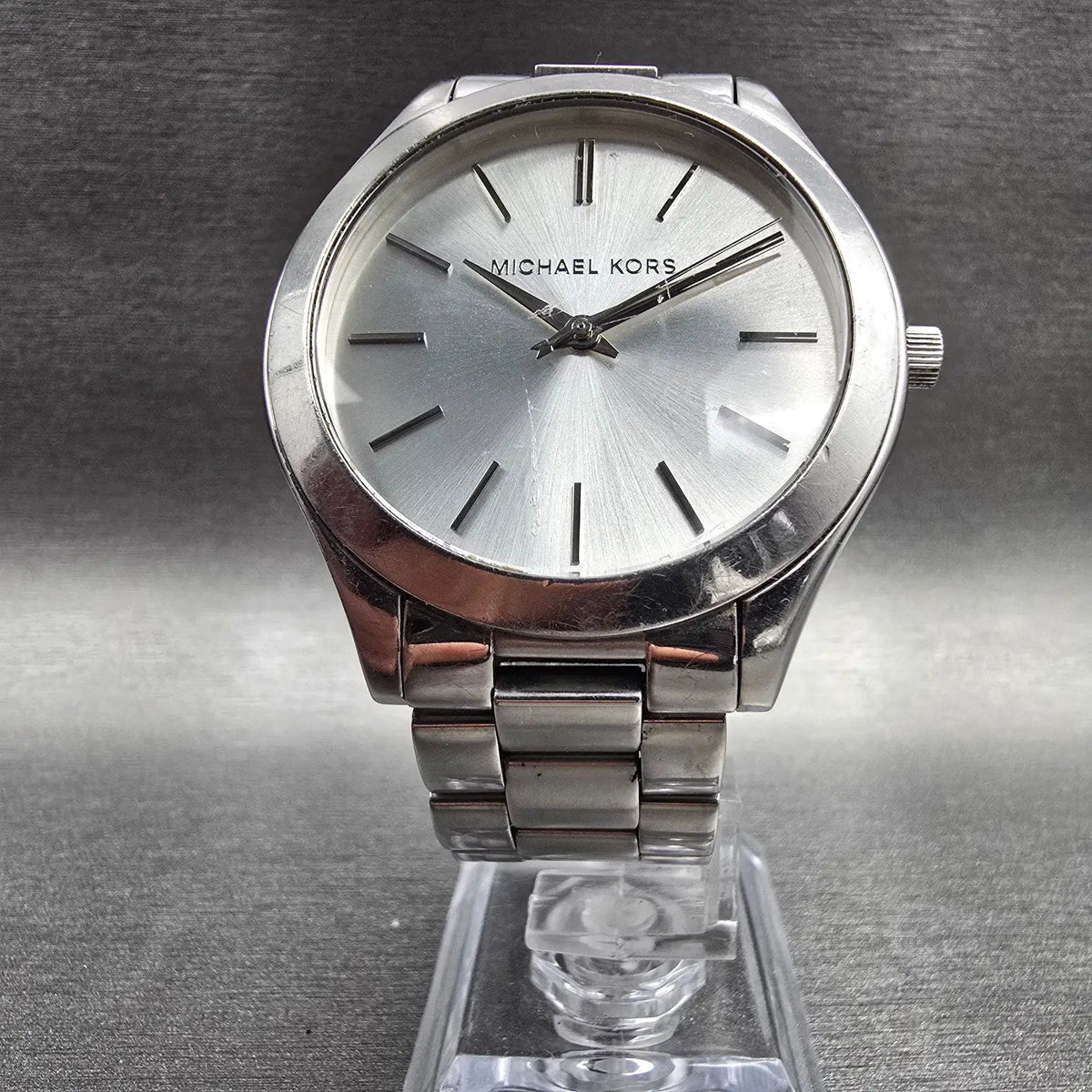Michael Kors Runway Watch Women 42mm Silver Dial Silver MK-3178 New Battery5