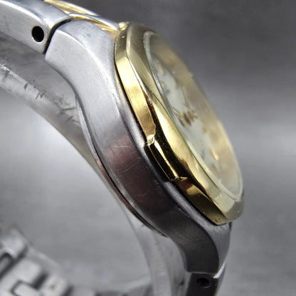 Citizen Eco-Drive Watch Women 25mm Silver Dial Two Tone Date Round Works E010 jp3