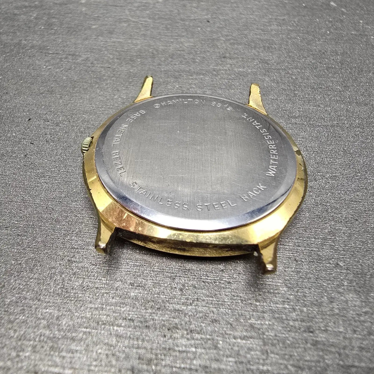 Hamilton Watch Men 34mm Champagne Dial Gold Round 9812U Operating Engineer PARTS10