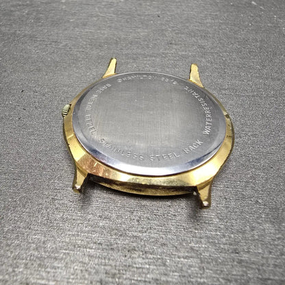 Hamilton Watch Men 34mm Champagne Dial Gold Round 9812U Operating Engineer PARTS10