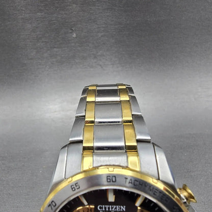 Citizen Eco-Drive Chronograph Watch Men 42mm Black Dial Steel Perpetual Calendar4
