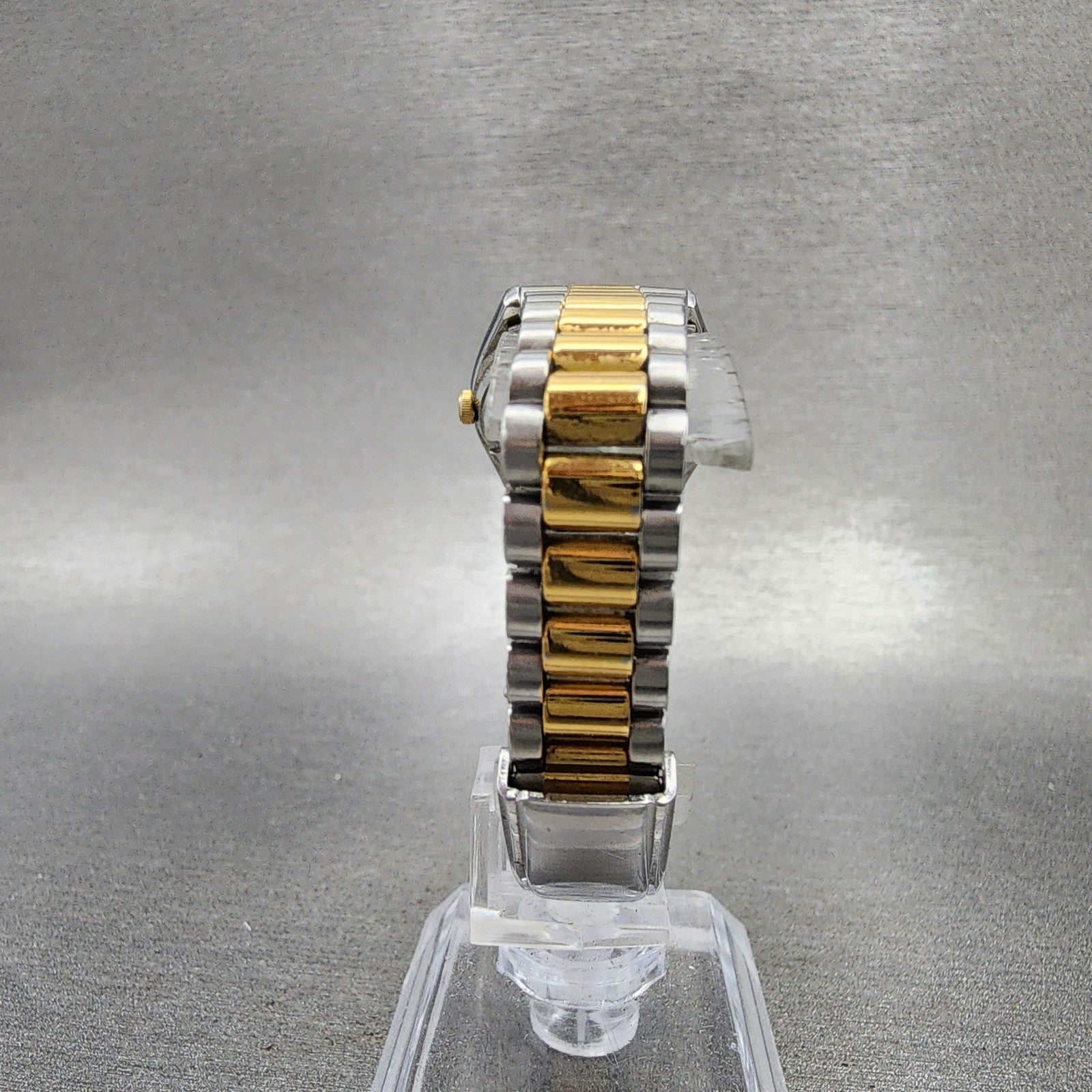 Seiko Watch Women 24mm Gold Dial Two Tone Daydate Round 7n830041 New Battery AB7