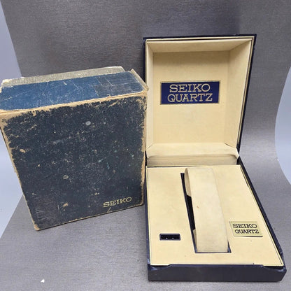 Seiko Presentation Watch Box Case Blue Plastic 1970s Quartz Vintage0