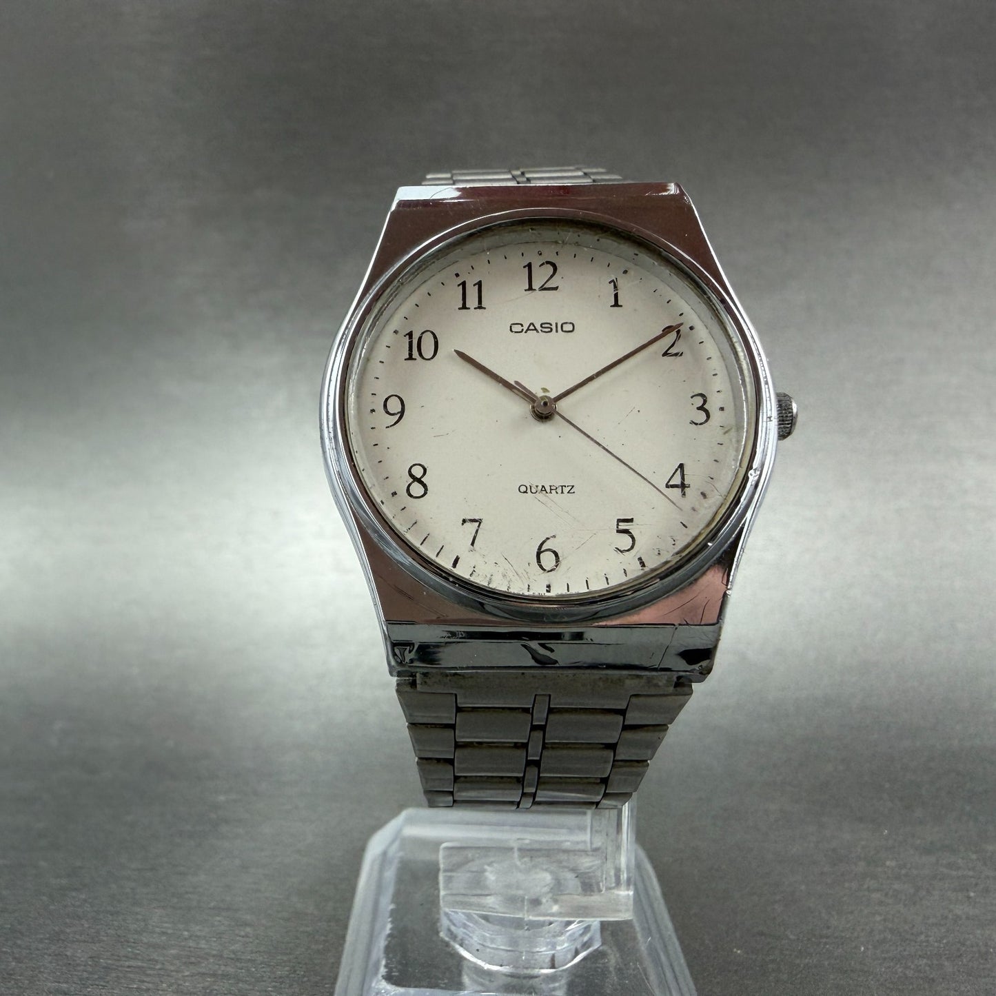 Casio MQ-336 Watch Men 33mm White Dial Silver Tone Round New Battery Vintage5