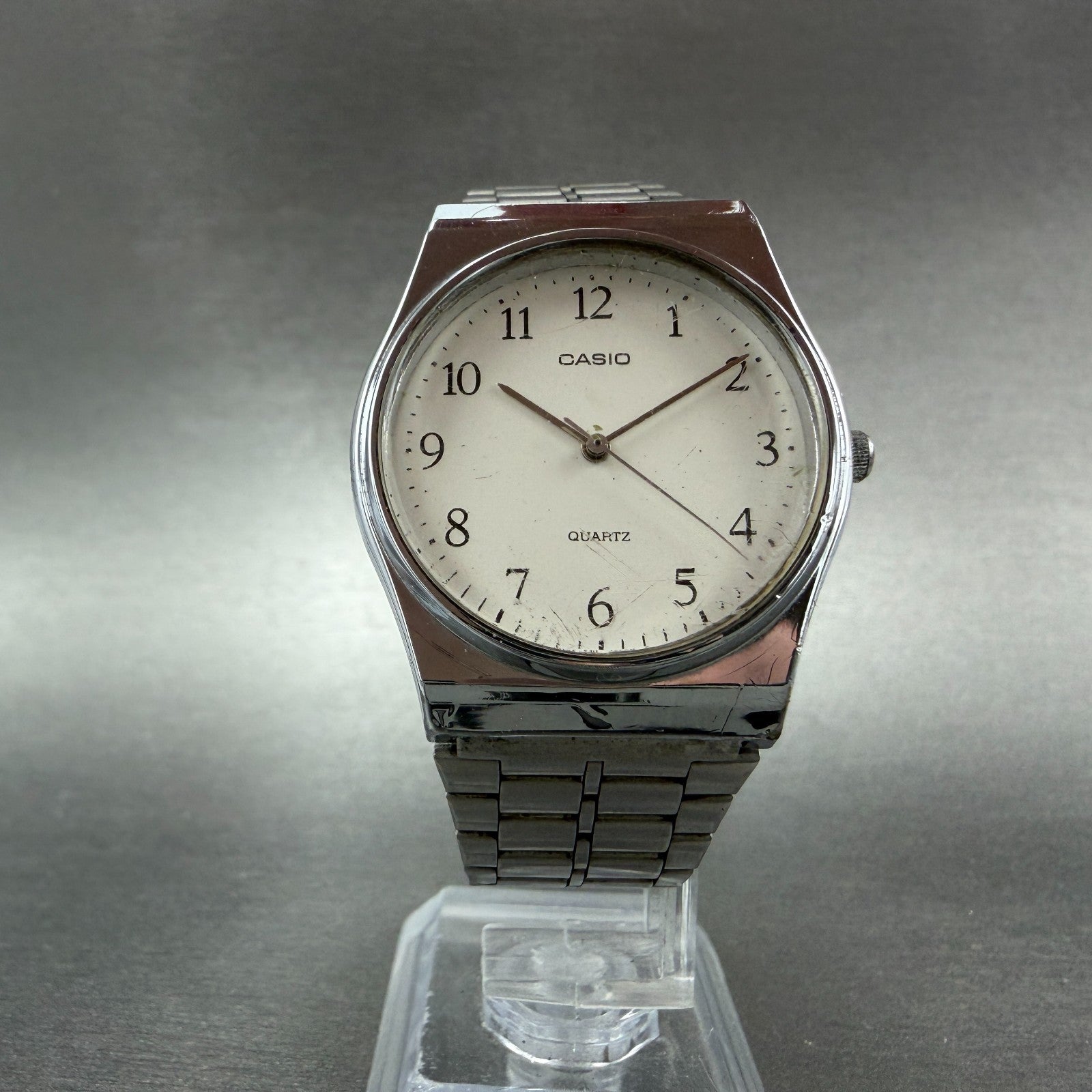Casio MQ-336 Watch Men 33mm White Dial Silver Tone Round New Battery Vintage5