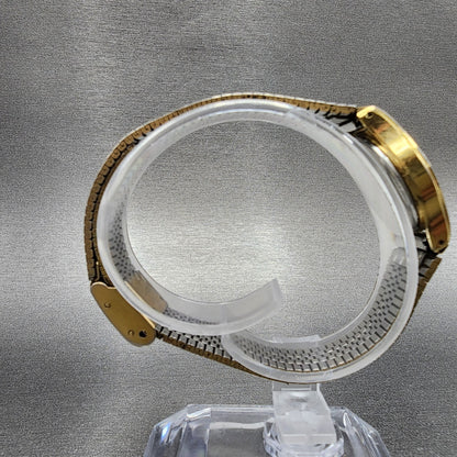 VTG Seiko Mickey Mouse Watch Women 22mm Cream Dial Gold Tone Daydate New Battery