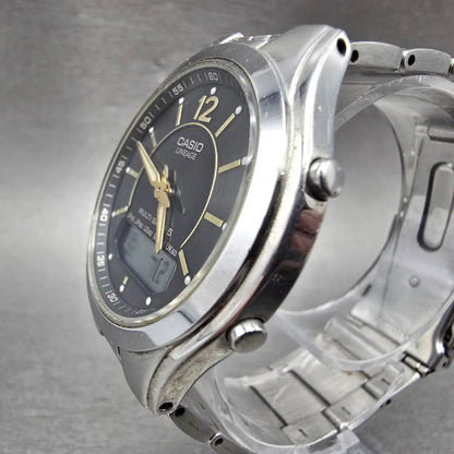 Casio Lineage LCW-M200 Watch Men 38mm Black Dial Steel Analog Digital Solar AB2