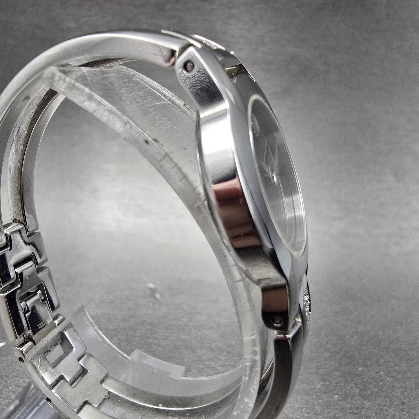 Movado Amorosa Watch Women 24m Black Dial Silver Tone 84 E4 1842 New Batt W/Box3
