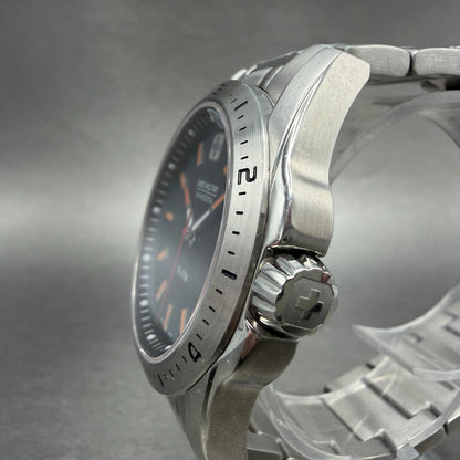 Swiss Military Dive Watch Men 44mm Black Dial Silver Tone Date Round New Battery2