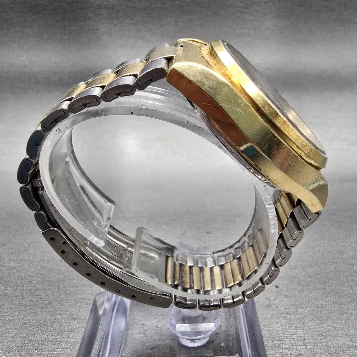 Seiko SQ Watch Men 36mm Brown Dial Gold Tone Daydate Round 0903-8159 New Battery8