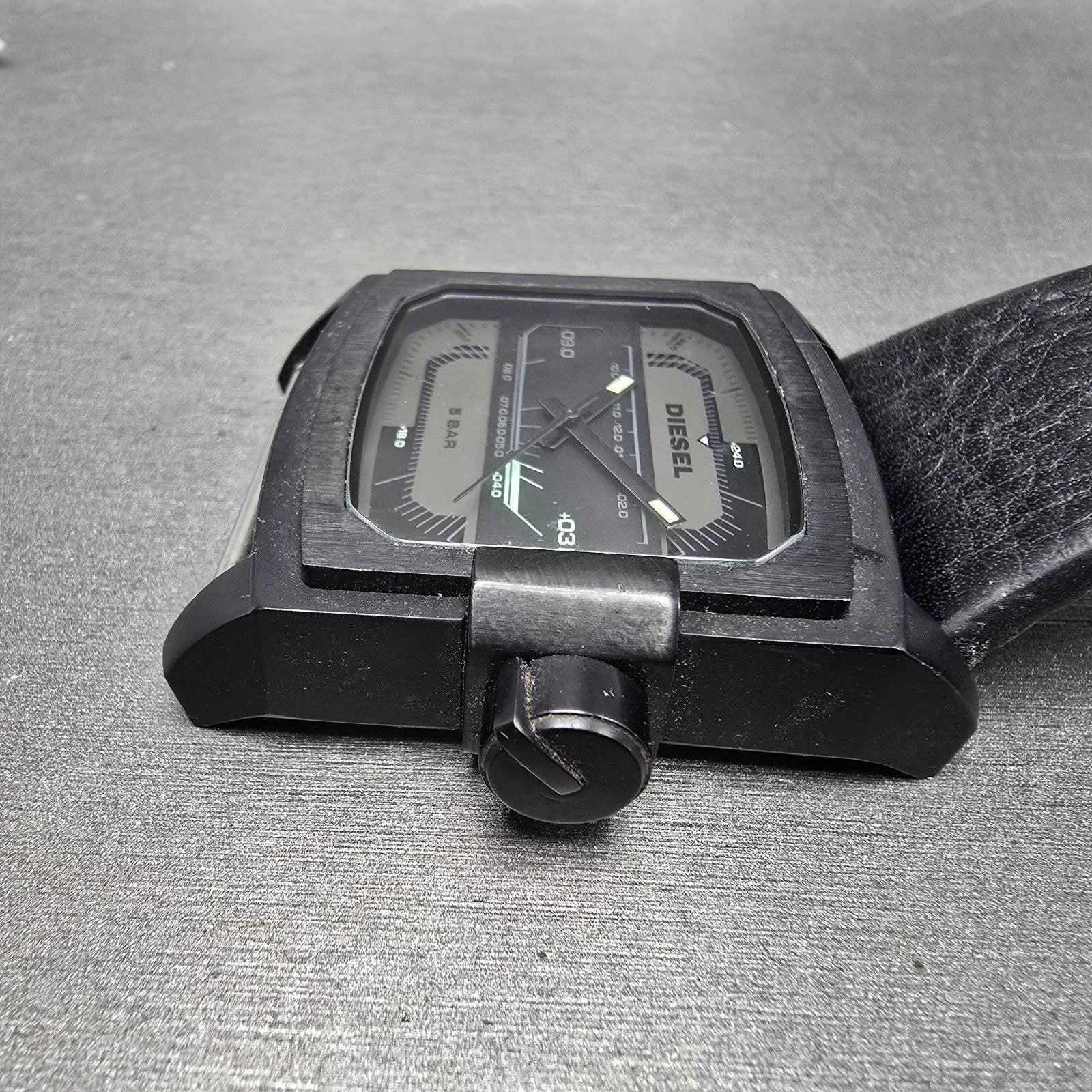 Diesel Watch Men 42mm Black Dial Black Tone DZ-1463 Rectangle PARTS4