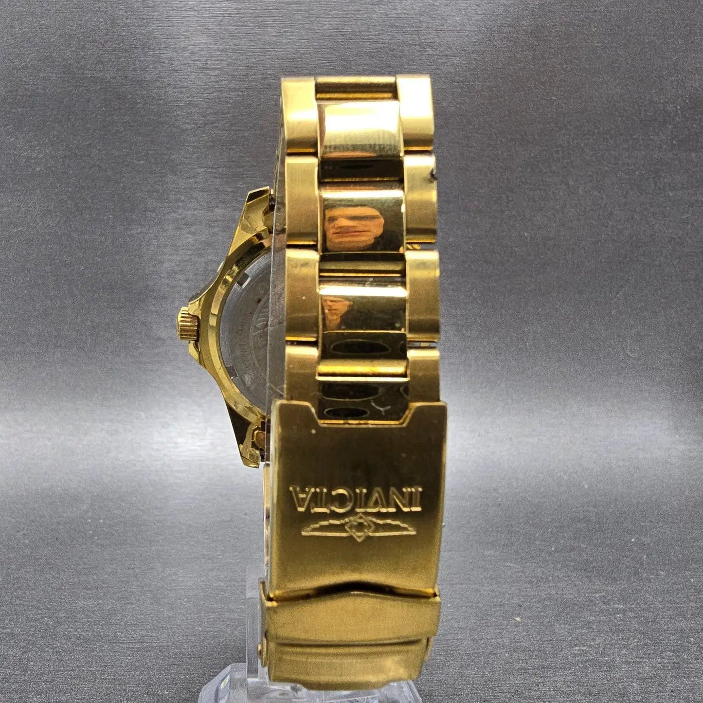 Invicta GMT Watch Unisex 38mm Champagne Dial Gold Tone Date 18252 New Battery7