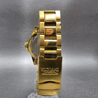 Invicta GMT Watch Unisex 38mm Champagne Dial Gold Tone Date 18252 New Battery7