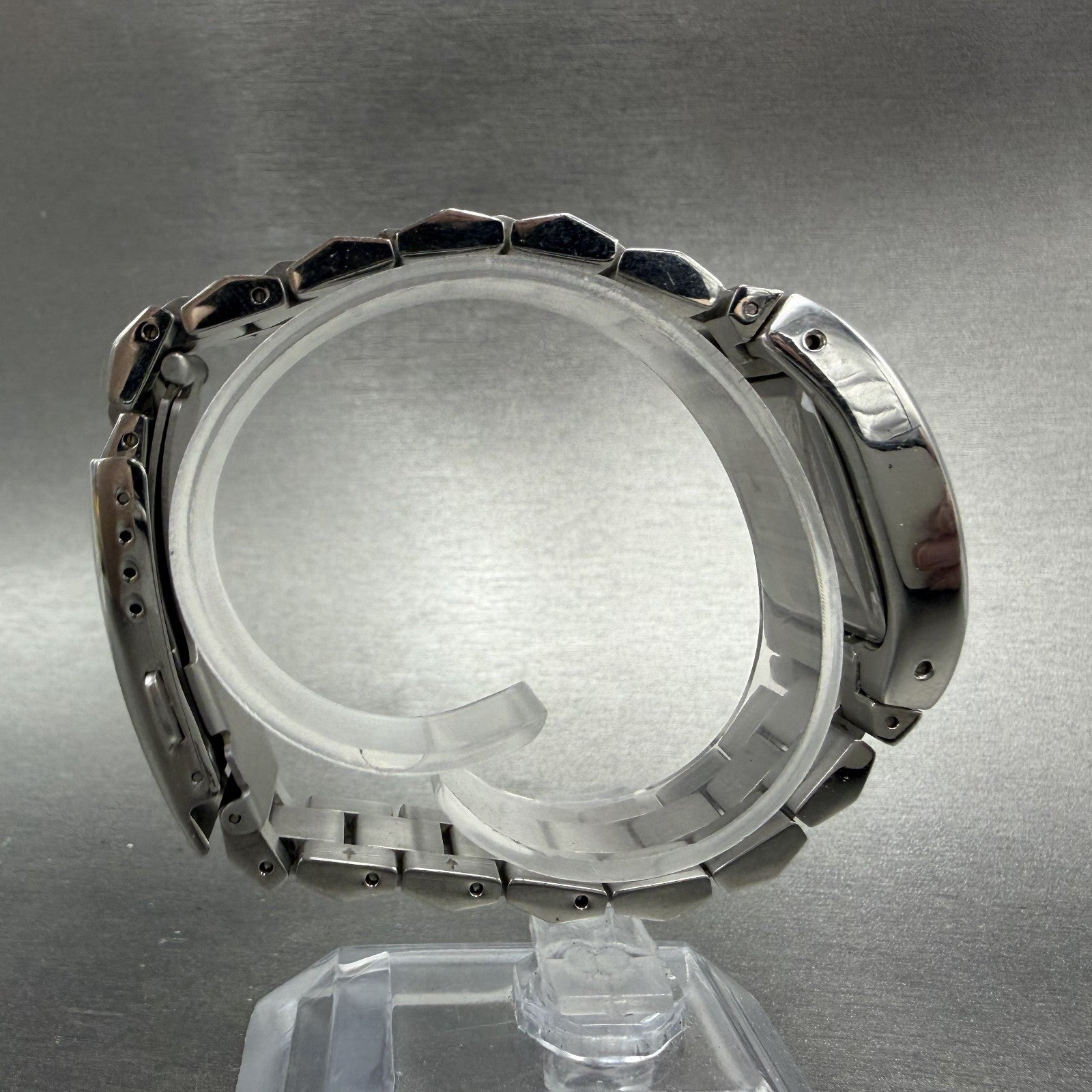 Diesel Watch Women 27mm Purple Dial Stainless Steel Rectangle DZ-1031 New Batt8