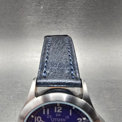 Citizen Eco-Drive Oxy Watch Men 36mm Blue Dial Silver Tone Date E110-S92685 Runs4