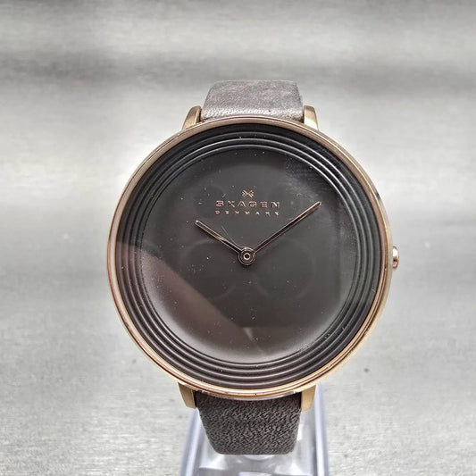 Skagen Ditte Watch Women 36mm Gray Dial Gold Tone Round SKW2216 New Battery0