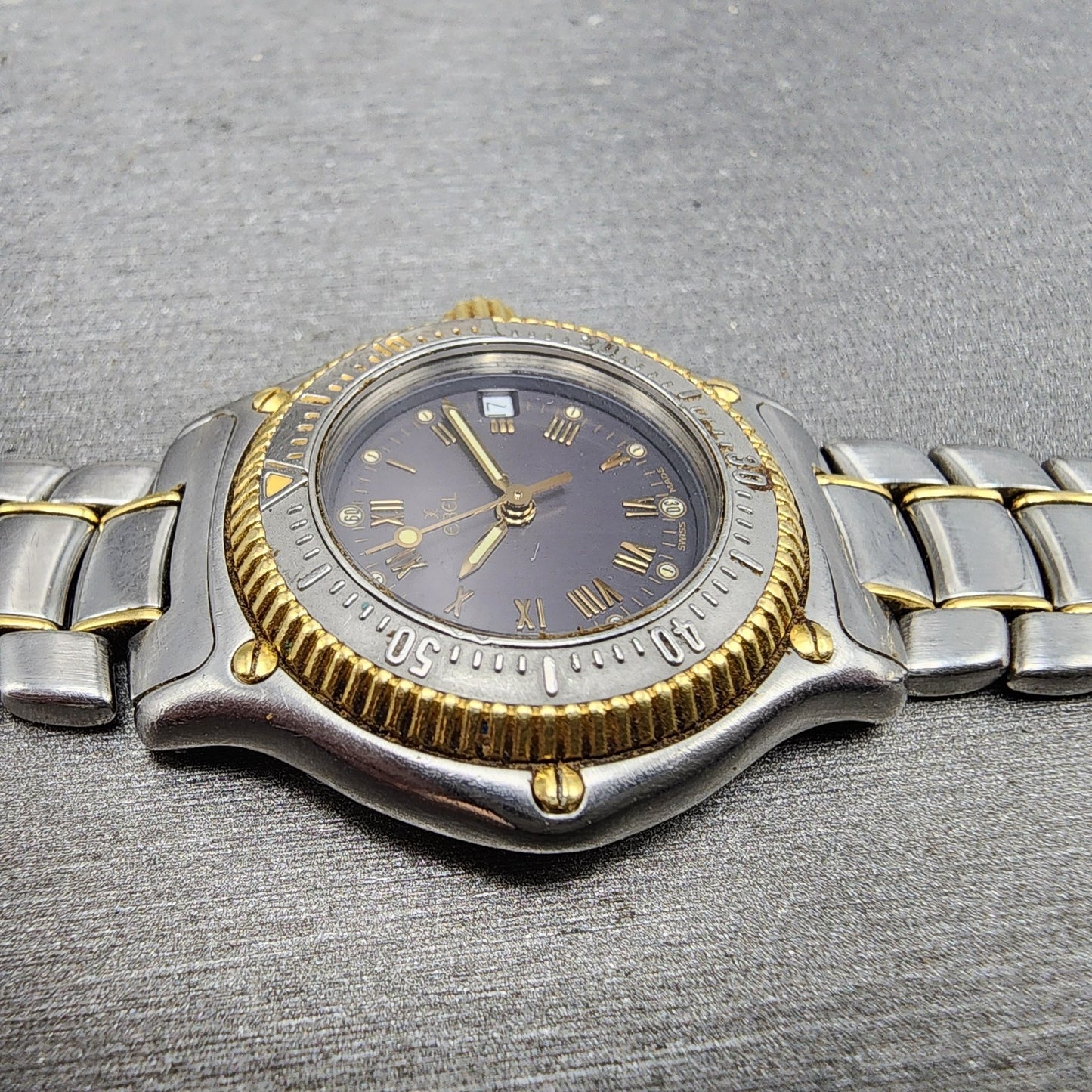 Ebel Discovery Dive Watch Women 29mm Gray Dial Two Tone Date READ!! New Battery3