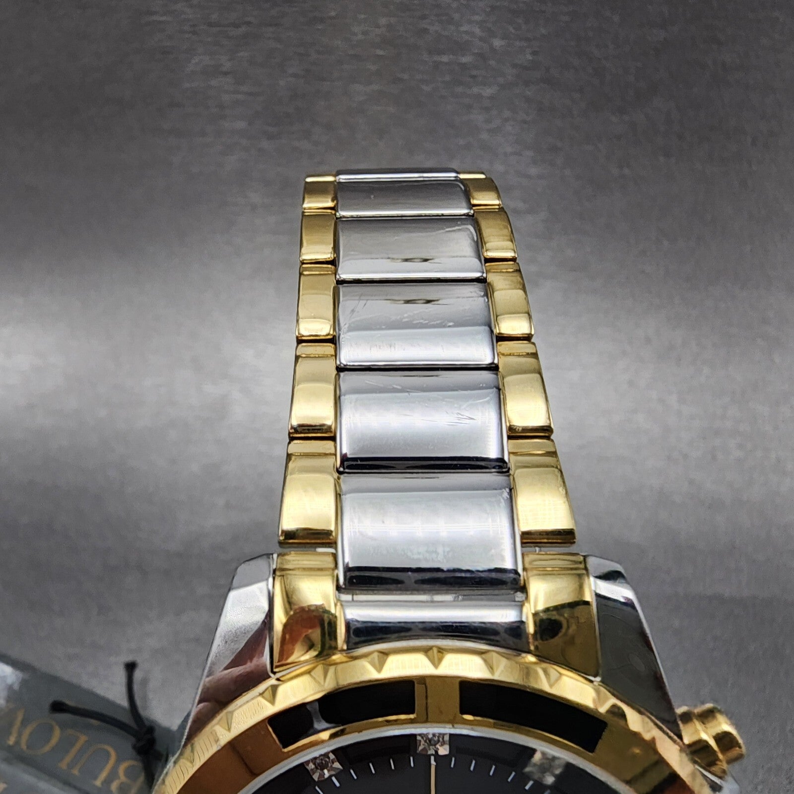 Bulova Chronograph Watch Men 44mm MOP Dial Two Tone Date Round 98D1324