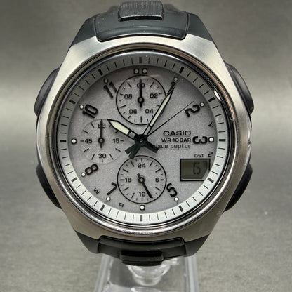 Casio Waveceptor WVQ-400 Watch Men 43mm Gray Dial Black Tone Date Solar Runs LD0