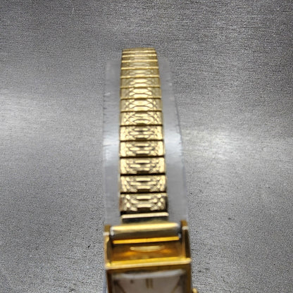 Seiko Venus Tank Watch Women 15mm Silver Dial Gold Tone 5514 Manual Runs4