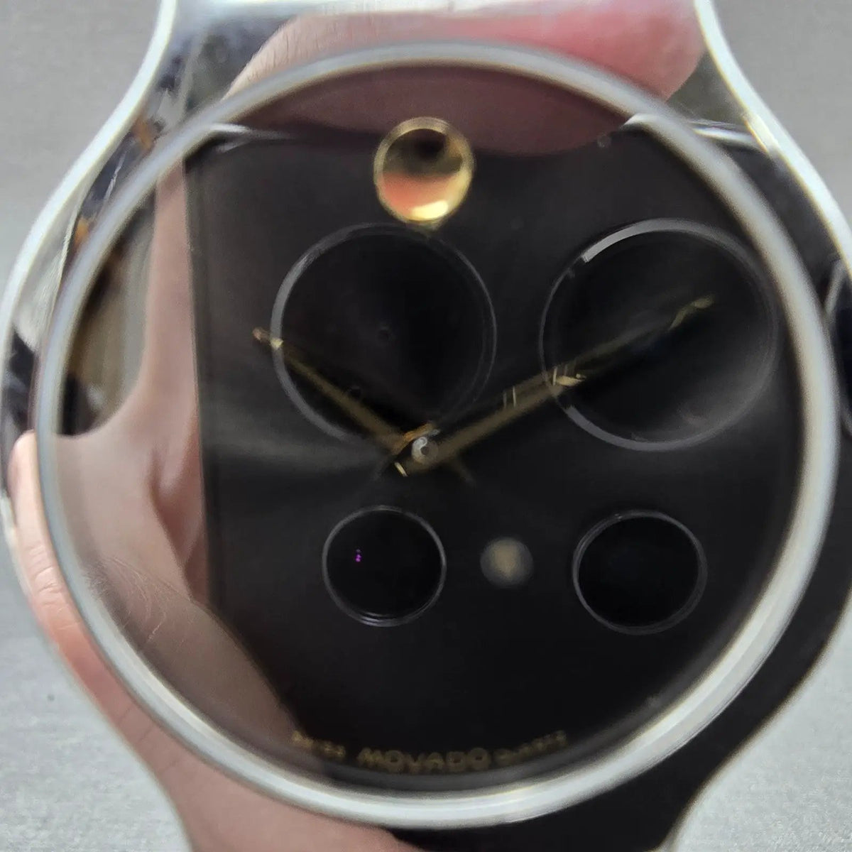 Movado Esperanza Watch Men 33mm Black Dial Two Tone 84.19.861 New Battery VHU1