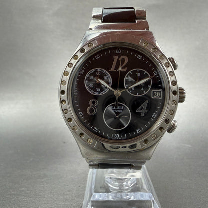 Swatch Irony Chrono Dreamnight watch Men 40mm Black Dial Steel YCS485G New Batt5