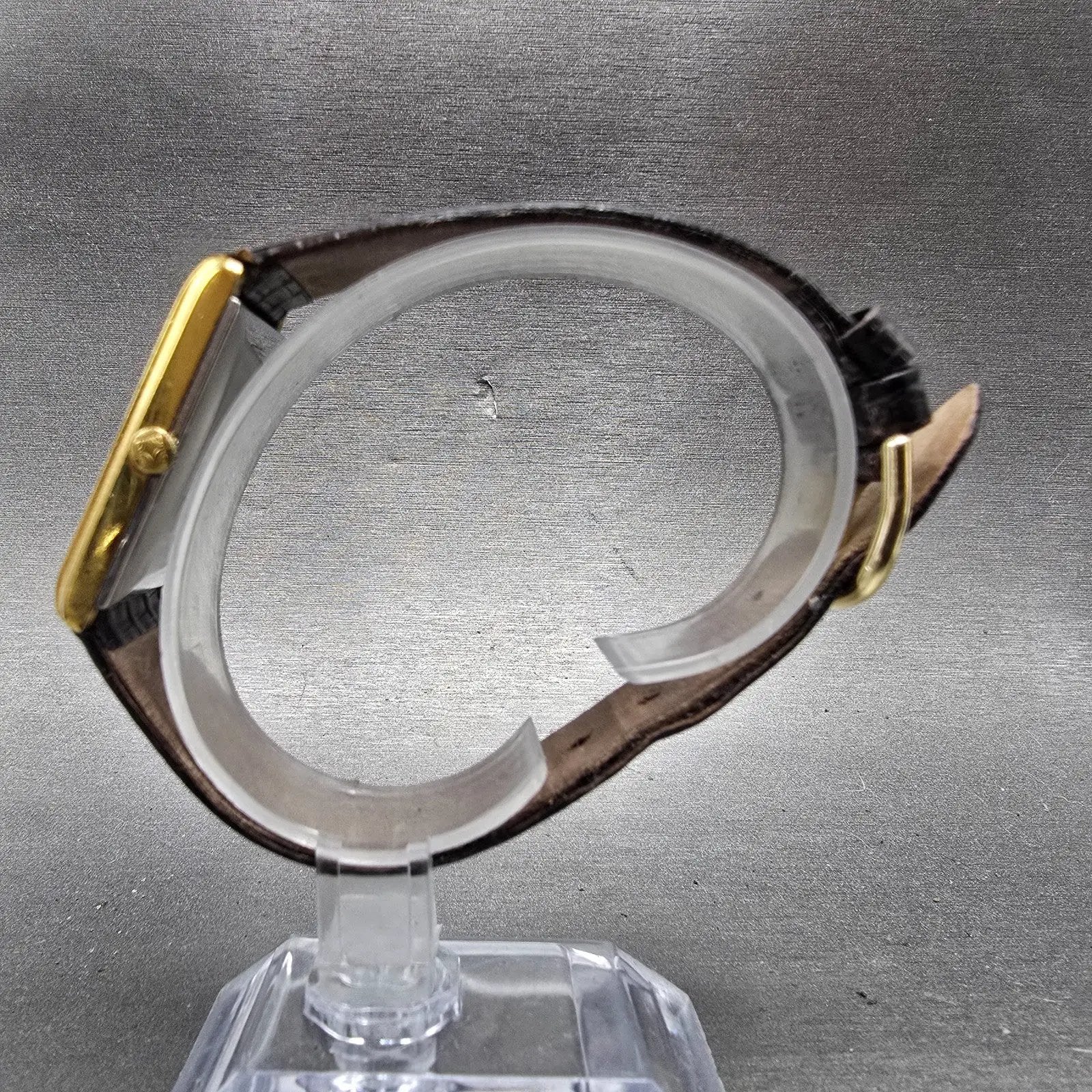 Movado Tank Watch Men 25mm White Dial Gold Tone 20 1670 315 New Battery Vintage12